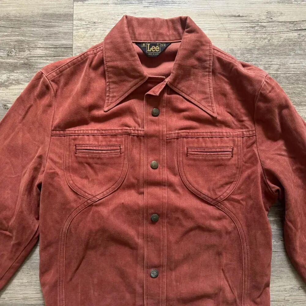 Vintage 70s Lee Moleskin Western Trucker Jacket Size S-R - Picture 2 of 6